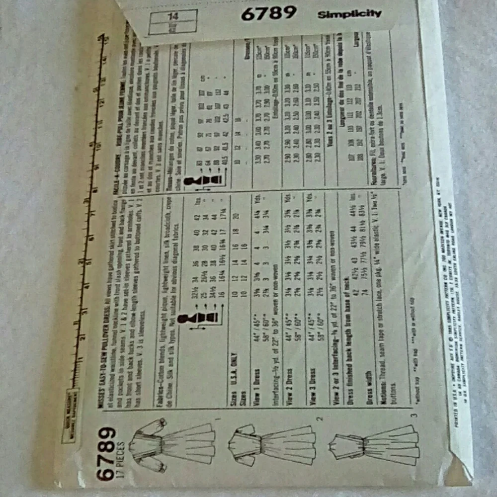Vintage Simplicity 6789 Easy!  Pull-over dress 14